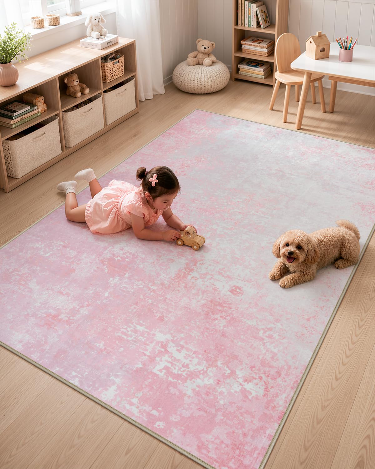 Lahome Modern Abstract Washable 5x7 Area Rugs for Living Room, Colorful Soft Bedroom Rug Low Pile Non Slip,Stain Resistance Dining Room Carpet for Nursery Office Entrance Home Office Decor