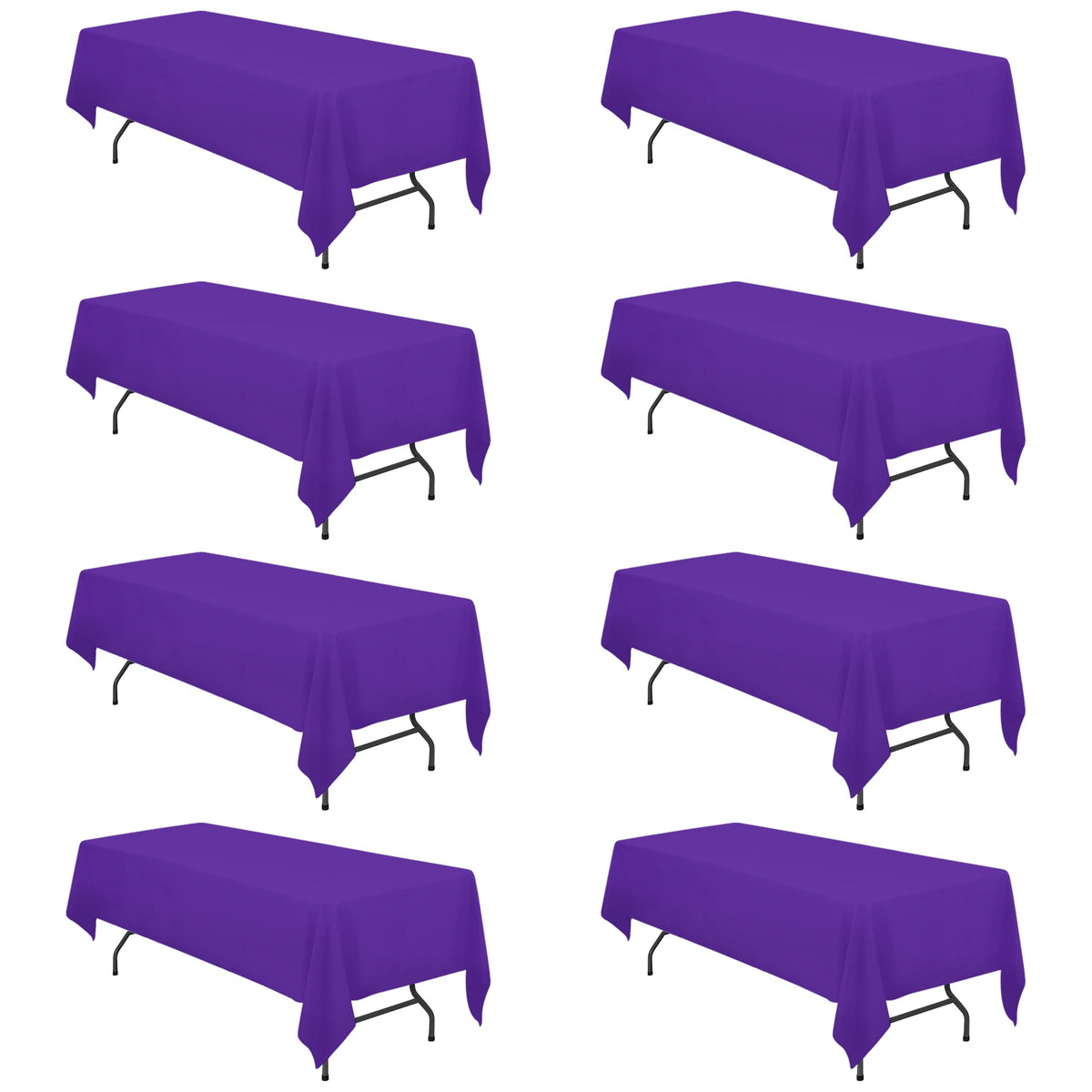 BRILLMAX 6 Pack Ivory Tablecloths 90x132 Inch for 6ft Rectangle Tables