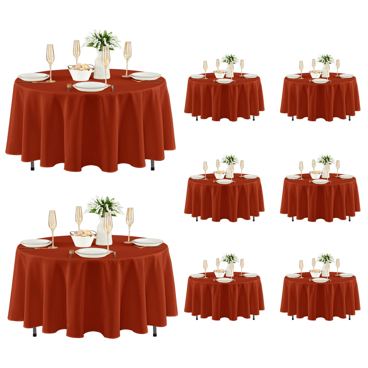Fitable 6 Pack White Table Cloths 70x120 Inch for 6-8 Ft Rectangle Tables
