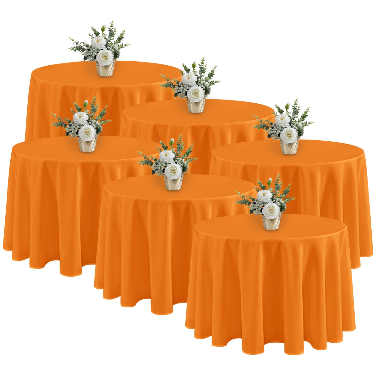 Fitable 6 Pack White Table Cloths 70x120 Inch for 6-8 Ft Rectangle Tables
