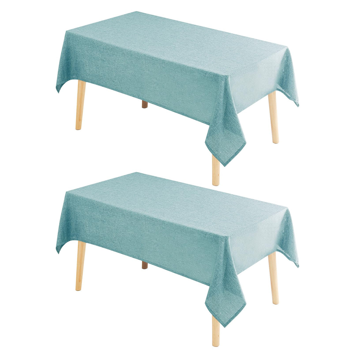 Hiasan Beige Faux Linen Rectangle Tablecloth 54 x 80 Inch for Dining Room