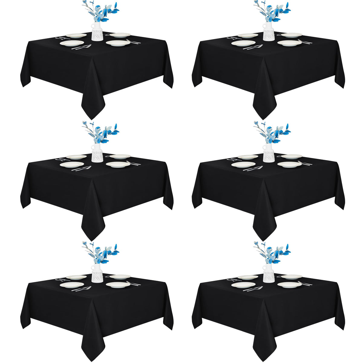 Fitable 6 Pack White Table Cloths 70x120 Inch for 6-8 Ft Rectangle Tables