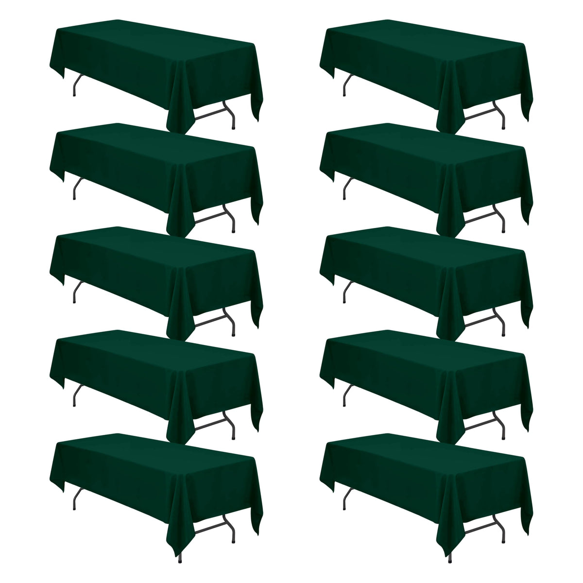 BRILLMAX 6 Pack Ivory Tablecloths 90x132 Inch for 6ft Rectangle Tables