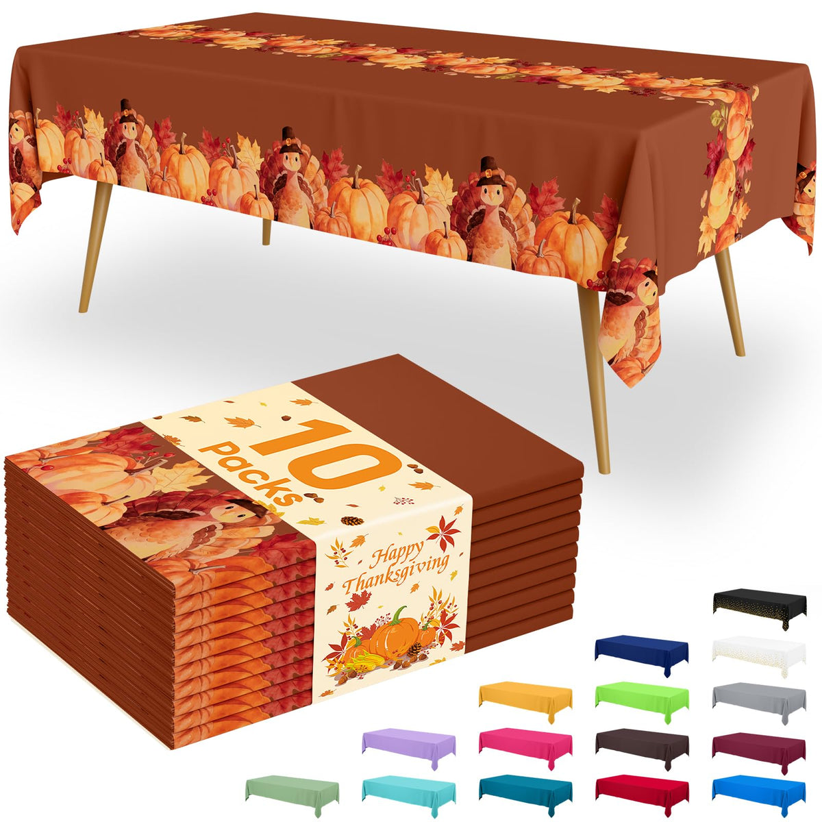 Smiry Disposable Table Cloth - 6 Pack, 54 x 108 Inch Waterproof Rectangle Tablecloths for Parties, Decorative Plastic Table Cover, Leakproof & Sturdy, White