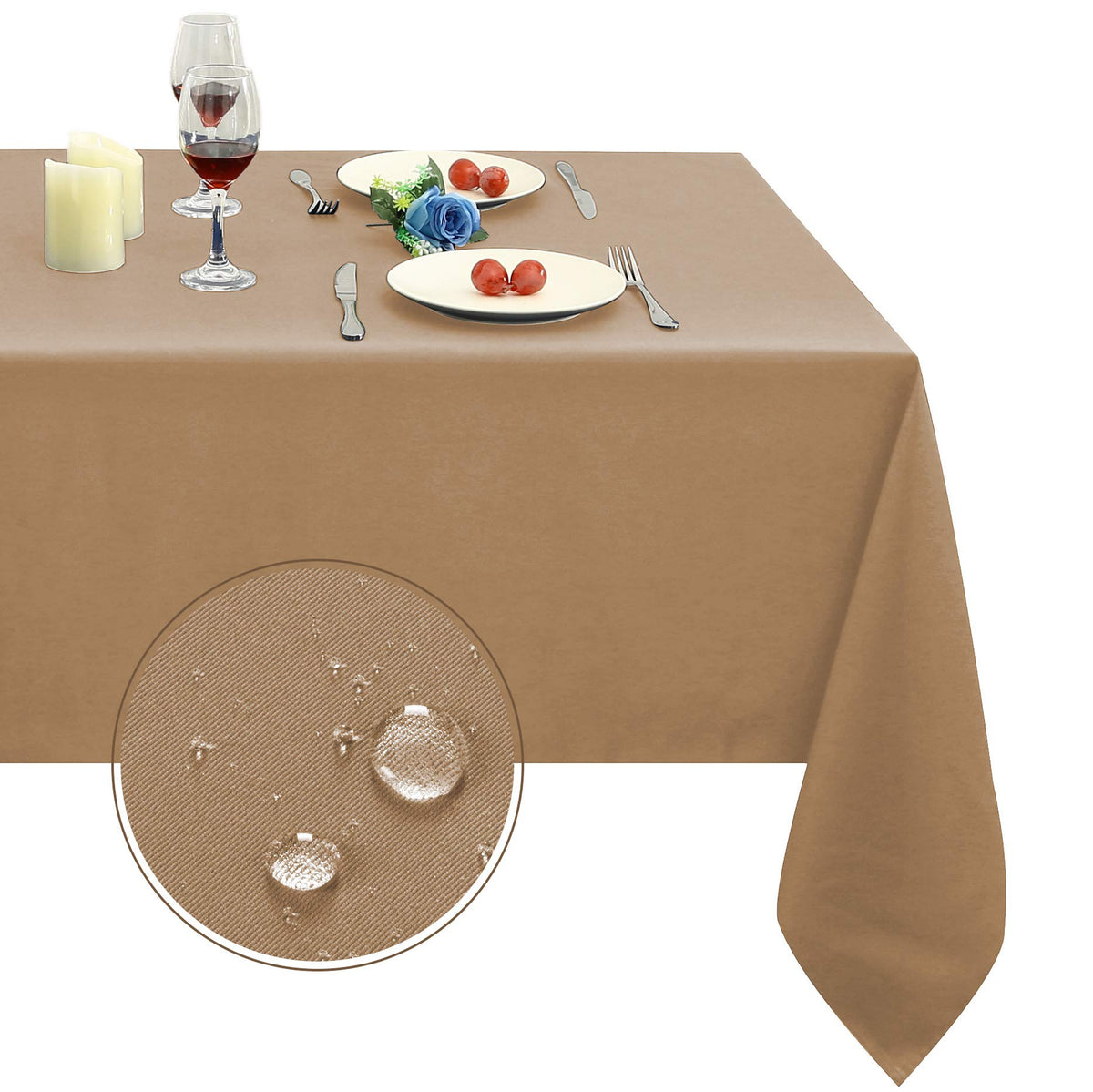Obstal Rectangle Table Cloth, Navy Blue, 60 x 84 Inch