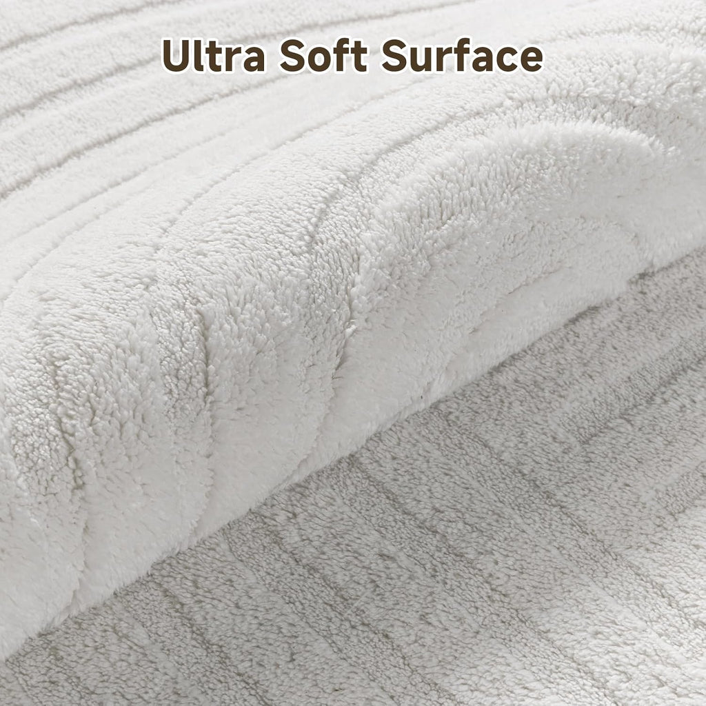 Pauwer 5x7 Area Rugs for Living Room, Modern Non Slip Washable Rug, White