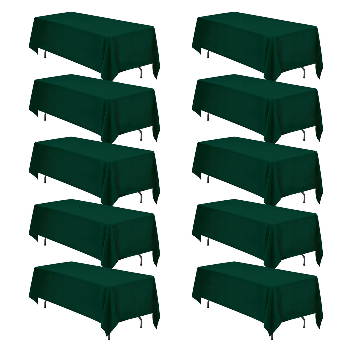 BRILLMAX 6 Pack Ivory Tablecloths 90x132 Inch for 6ft Rectangle Tables