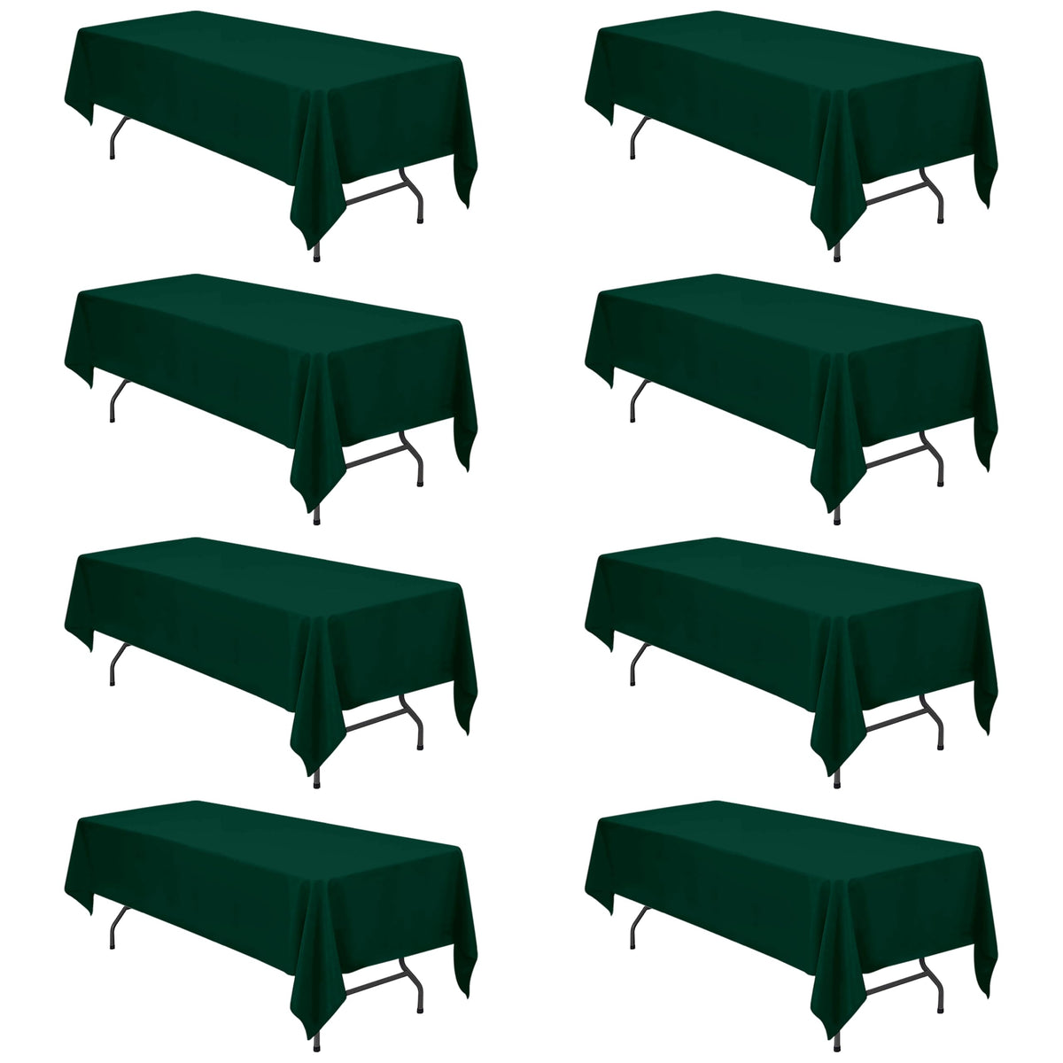 BRILLMAX 6 Pack Ivory Tablecloths 90x132 Inch for 6ft Rectangle Tables