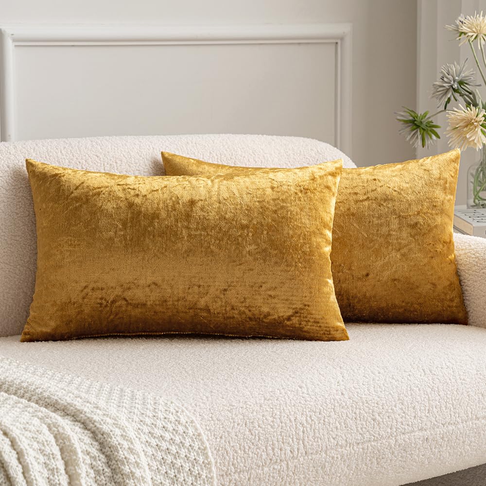 MIULEE Velvet Throw Pillow Covers 18x18 Inch Pack of 2 Dark Blue