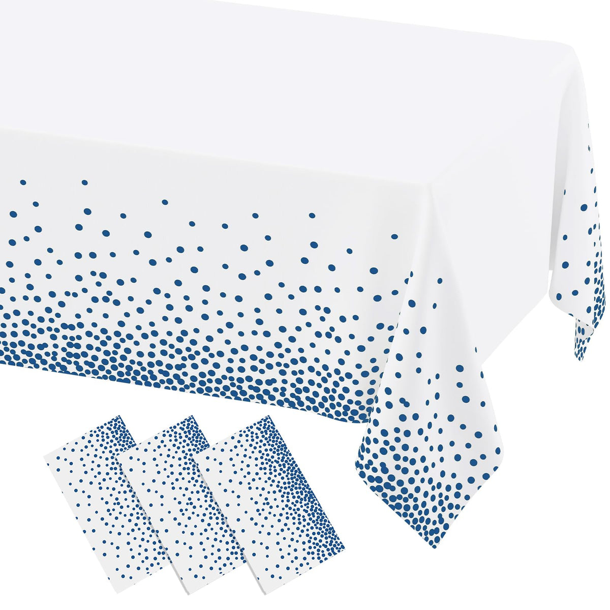 misaya 3 Packs Dot Disposable Table Cloth, 54 x 108 Inch Waterproof Plastic Tablecloth, Rectangle Gold Dots in White Table Covers for Picnic, Birthday, Party and Back to School
