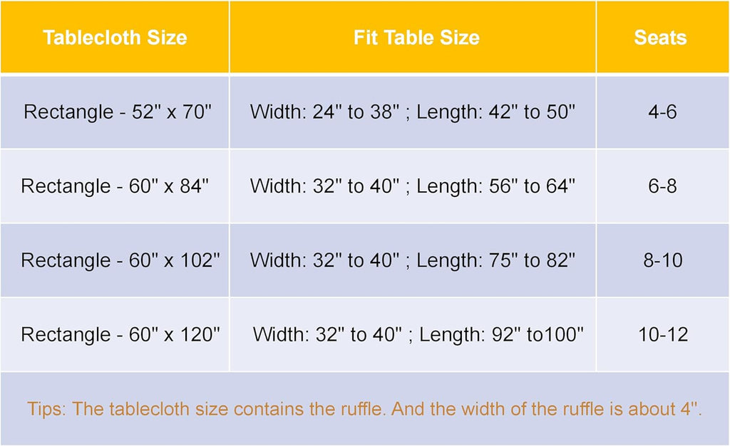 Striped Cotton Blend Tablecloth Ruffled Table Cloth Blue, 60"×120"