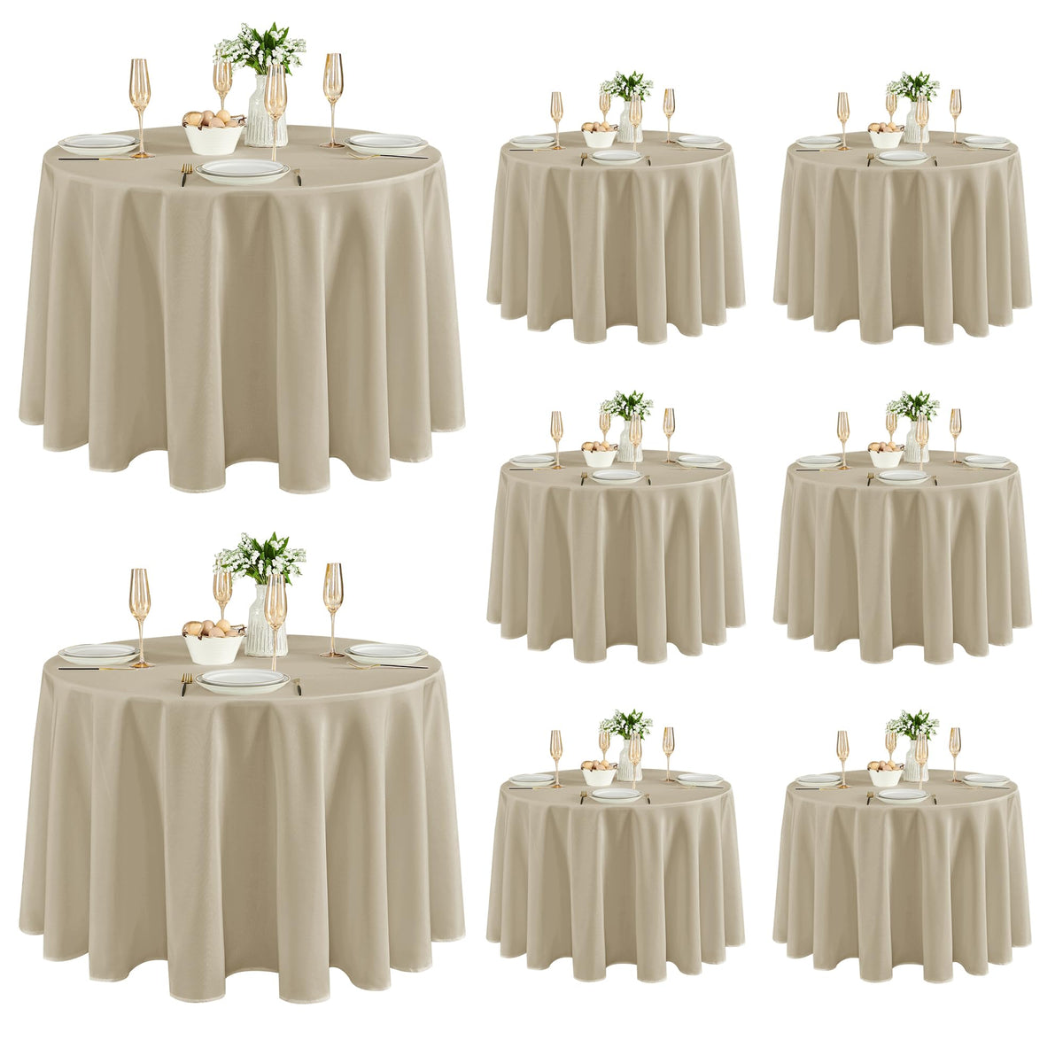 Fitable 6 Pack White Table Cloths 70x120 Inch for 6-8 Ft Rectangle Tables
