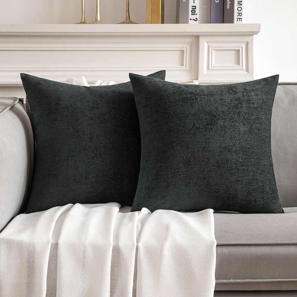 MIULEE Pack of 2 Beige Decorative Pillow Covers 18x18 Inch
