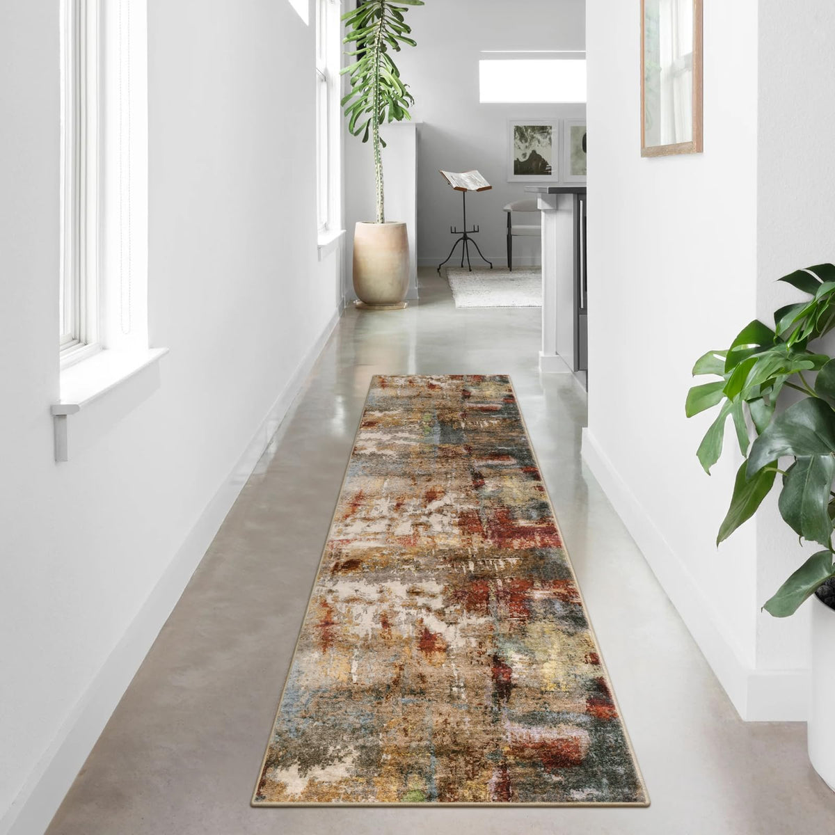 Lahome Modern Abstract Washable 5x7 Area Rugs for Living Room, Colorful Soft Bedroom Rug Low Pile Non Slip,Stain Resistance Dining Room Carpet for Nursery Office Entrance Home Office Decor
