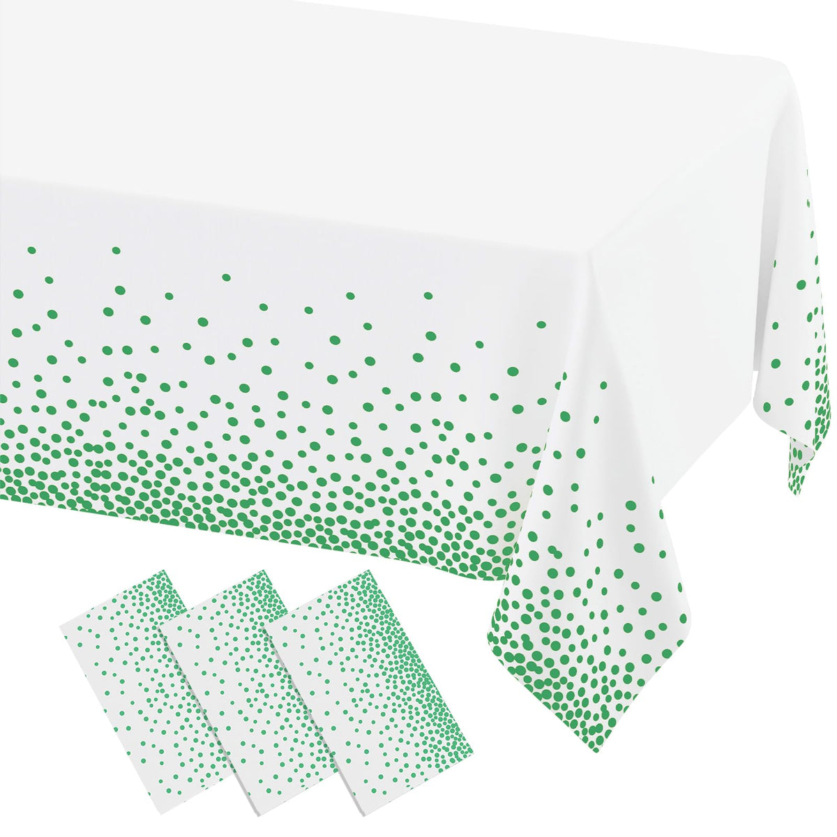 misaya 3 Packs Dot Disposable Table Cloth, 54 x 108 Inch Waterproof Plastic Tablecloth, Rectangle Gold Dots in White Table Covers for Picnic, Birthday, Party and Back to School