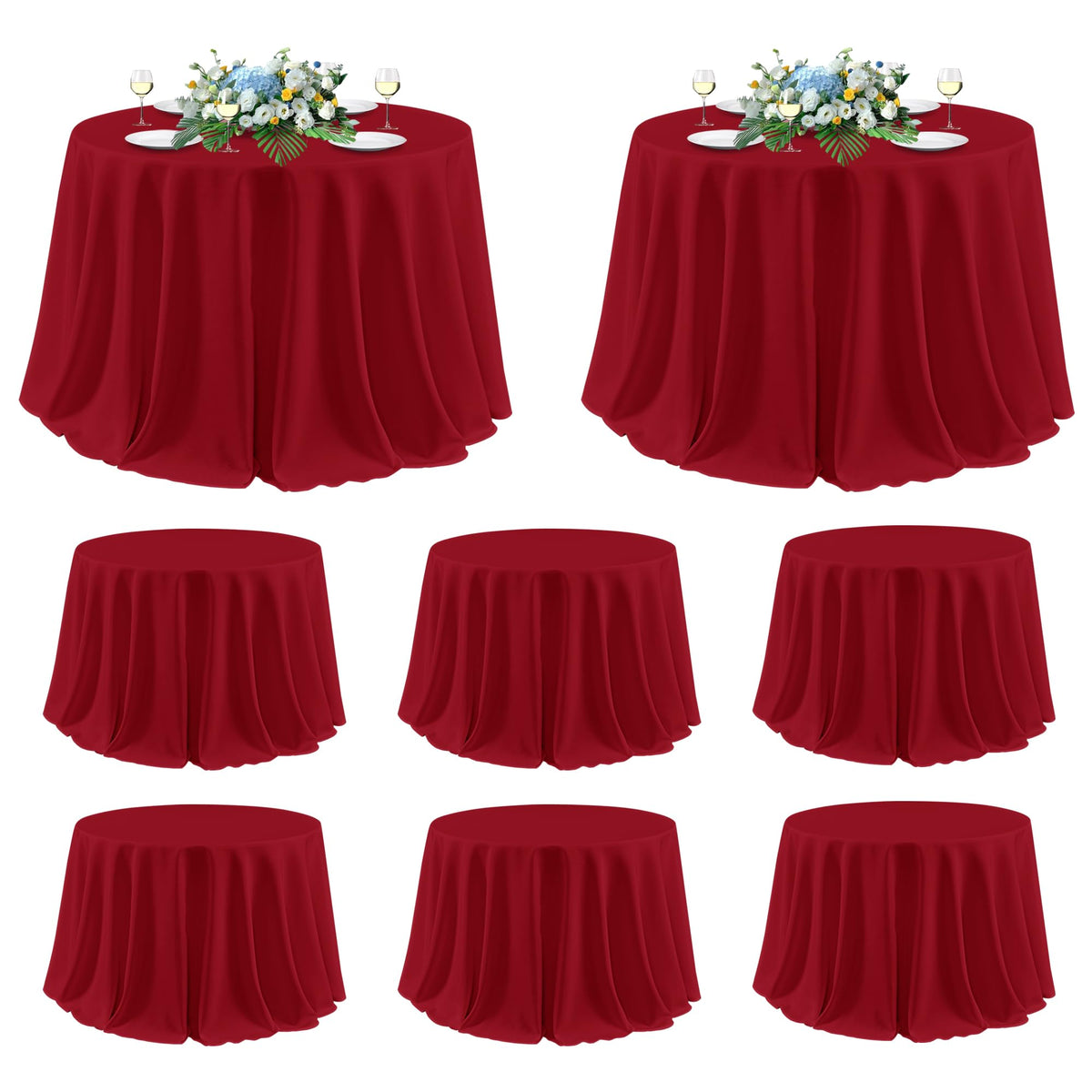 sancua 2 Pack White Table Cloth 60x102 Inch for 6 Feet Rectangle Tables