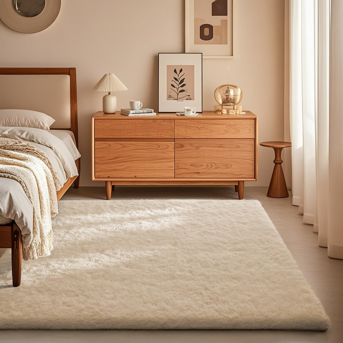 Ophanie Area Rugs for Living Room Bedroom, Washable Non-Slip Fluffy Soft Grey Shag Carpet, Indoor Floor Gray 4x6 Fuzzy Shaggy Living Room Plush Rug for Kids Home Dorm Decor Aesthetic