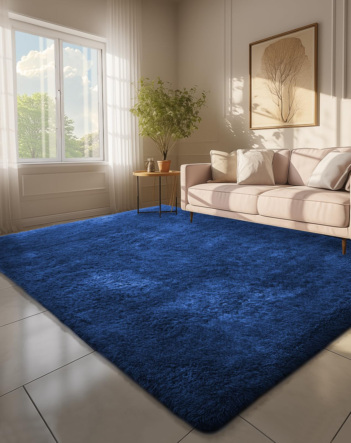 Ophanie Area Rugs for Living Room Bedroom, Washable Non-Slip Fluffy Soft Grey Shag Carpet, Indoor Floor Gray 4x6 Fuzzy Shaggy Living Room Plush Rug for Kids Home Dorm Decor Aesthetic