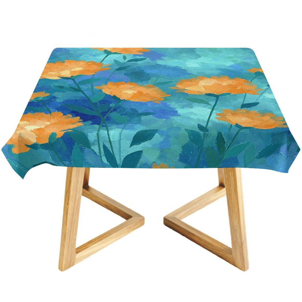 domirica Square & Rectangle Tablecloth, Trendy Floral Art Pattern, Waterproof Oil-Proof Wipeable Polyester Cover, Decorative Table Cloth for Kitchen, Picnic, Camping, Wedding Indoor Outdoor Party