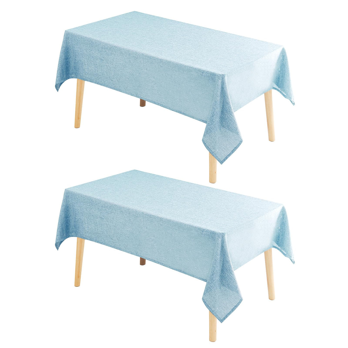 Hiasan Beige Faux Linen Rectangle Tablecloth 54 x 80 Inch for Dining Room