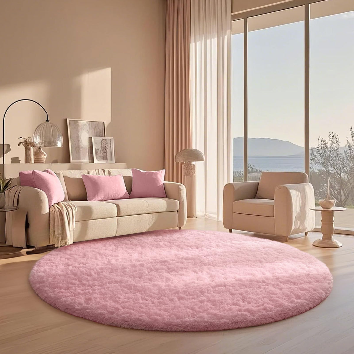 Ophanie Area Rugs for Bedroom, Christmas Upgrade Non-Slip Ivory Fluffy Soft Shag Living Room Carpet, Indoor Floor 4x6 Fuzzy Shaggy Plush Nursery Rug for Kids Dorm Decor with Over 99 pcs Pile fibers
