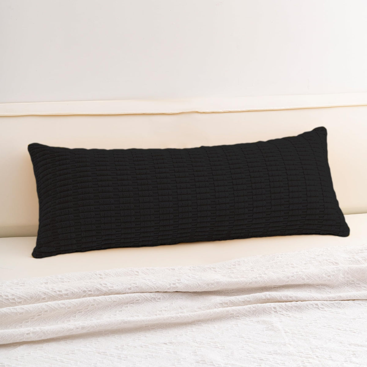 Pack of 2 Corduroy Decorative Throw Pillow Covers 18x18 Inch, Cream White