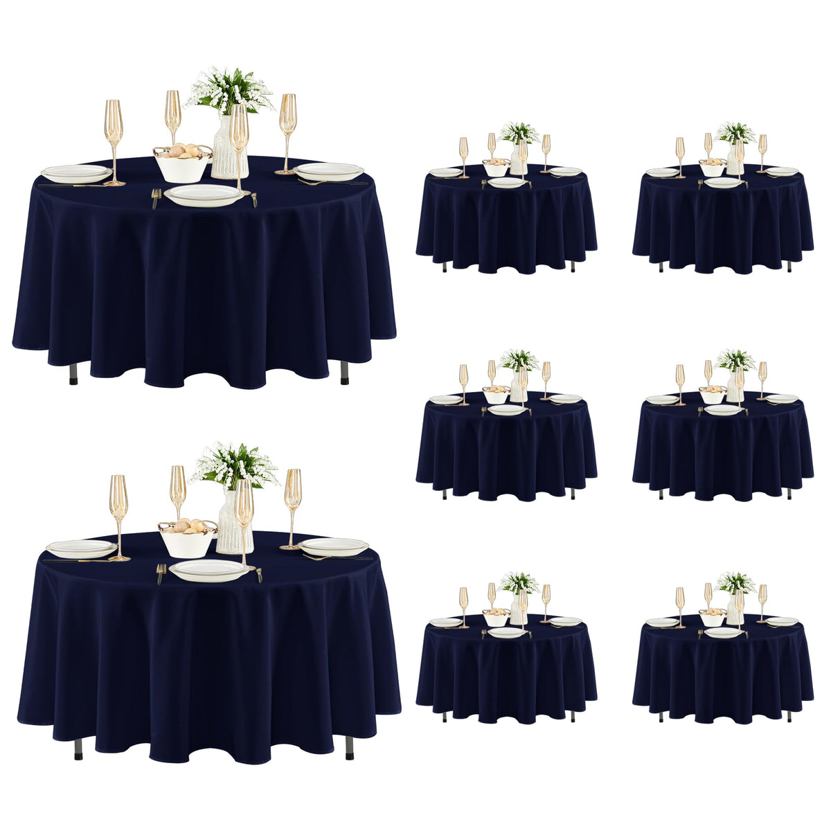 Fitable 6 Pack White Table Cloths 70x120 Inch for 6-8 Ft Rectangle Tables