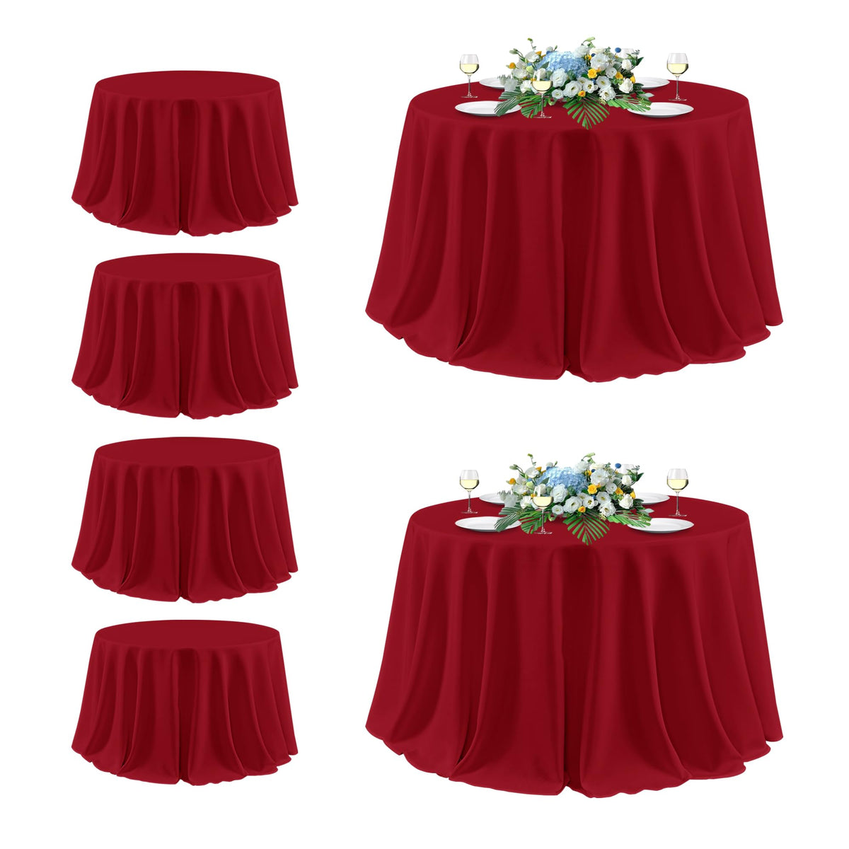 sancua 2 Pack White Table Cloth 60x102 Inch for 6 Feet Rectangle Tables