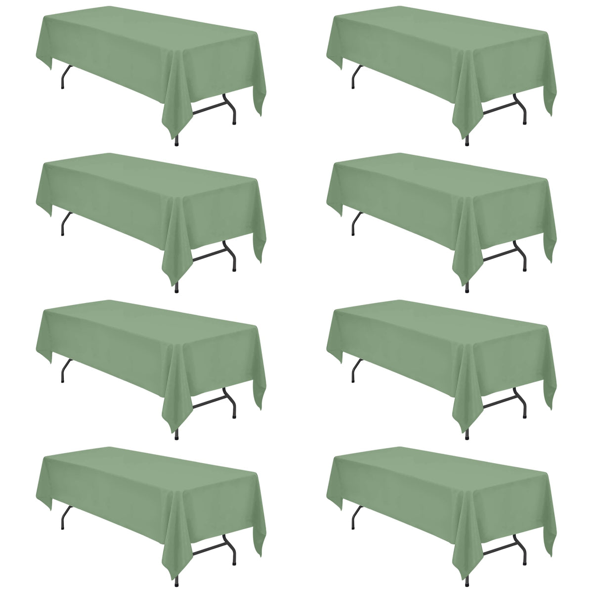 BRILLMAX 6 Pack Ivory Tablecloths 90x132 Inch for 6ft Rectangle Tables