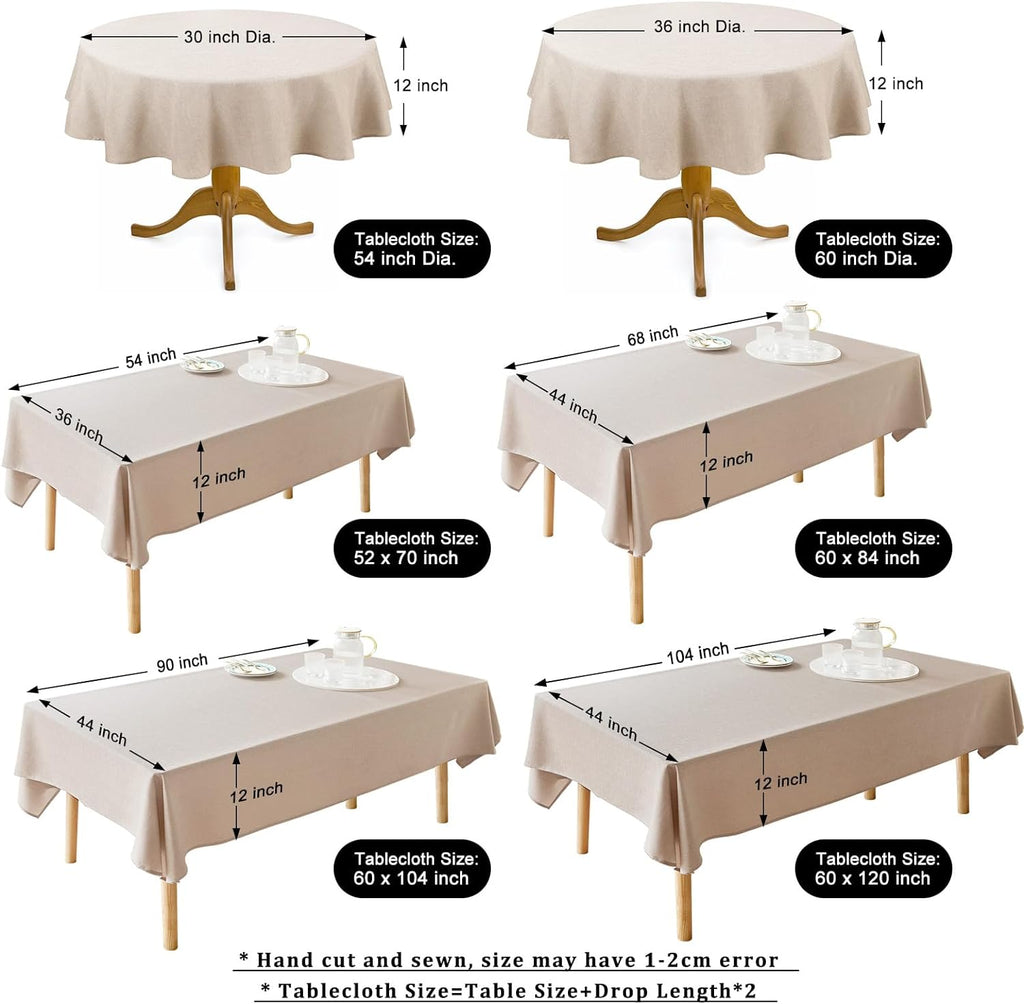 AUSSPVOCT Textured Table Cloth Rectangle 52 x 70 Inch Fall Tablecloth