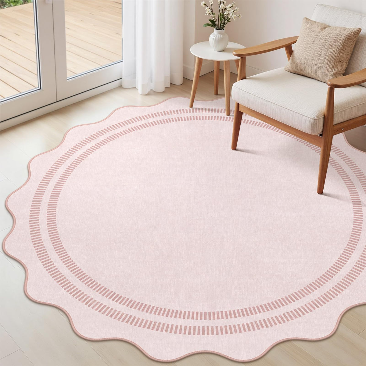 Area Rugs 5x7 Living Room Washable Modern Rug, Neutral Beige Soft Non Slip Rugs Ultra-Thin Indoor Carpet for Bedroom Dining Room Nursery Home Office