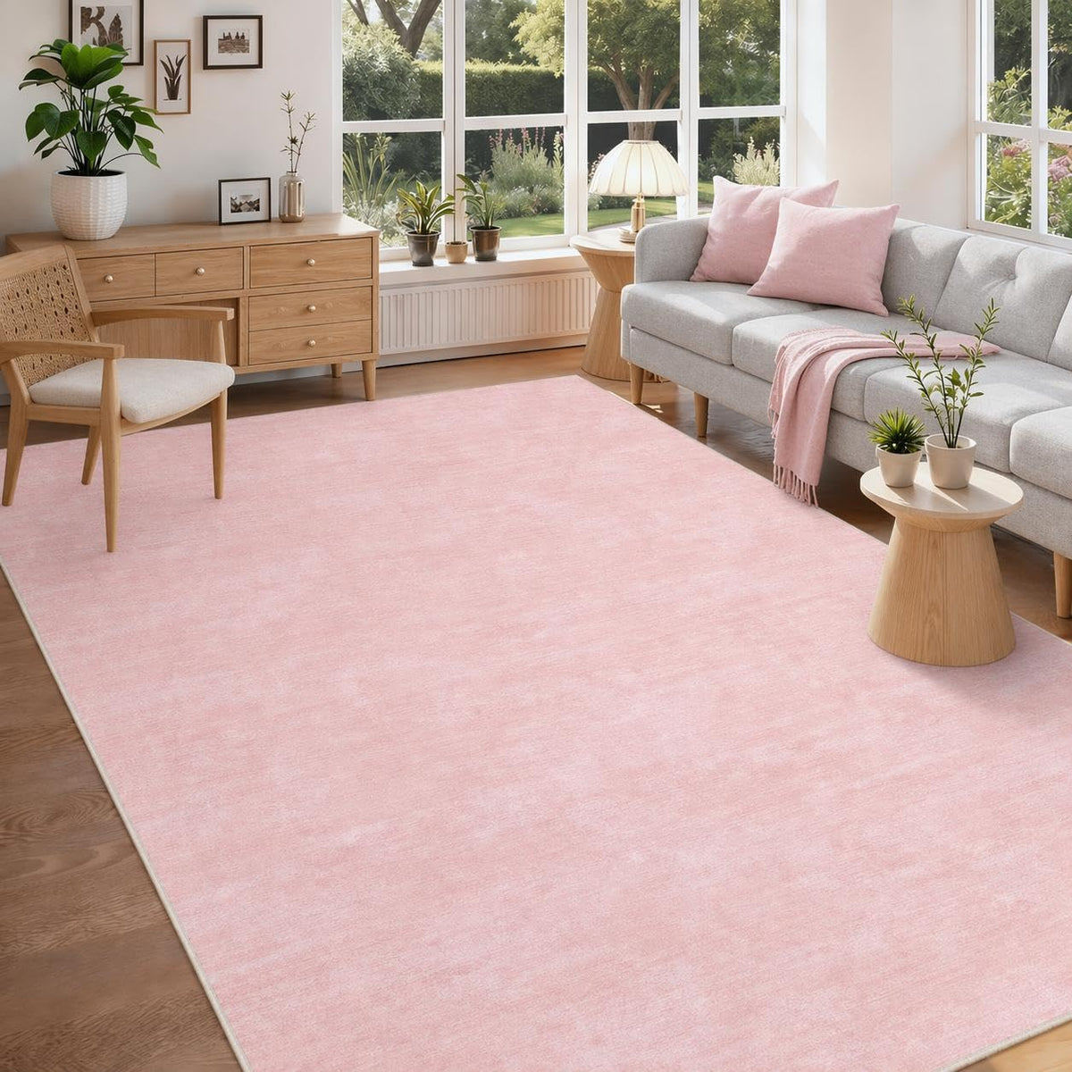 RUGSREAL Bedroom Area Rug 4x6 Modern Abstract Area Rug Stain Resistant Small Living Room Rug Contemporary Dining Room Rug Non-Slip Solid Rug Aesthetic Accent Floor Carpet for Kitchen Office, Dark Grey