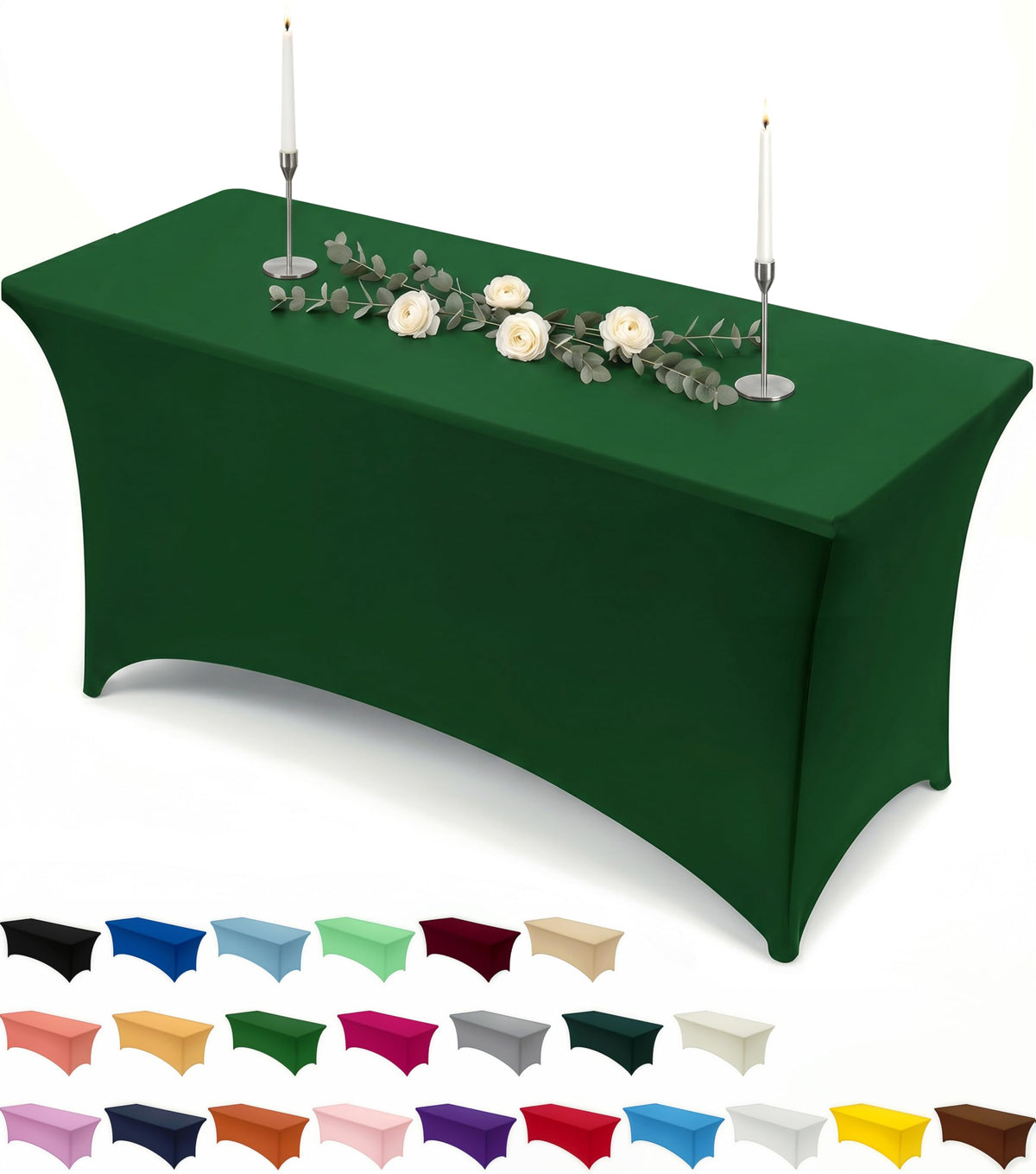 Utopia Kitchen Spandex Tablecloth 2 Pack [6FT, Black] Tight, Fitted, Washable and Wrinkle Resistant Stretch Rectangular Patio Table Cover for Event, Wedding, Banquet & Parties [72Lx30Wx30H Inch]