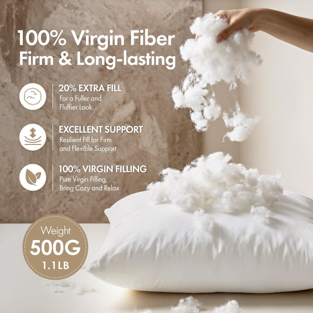 MIULEE 18x18 Pillow Inserts 4 Pack, 100% Virgin Fiber Filling Throw Pillows