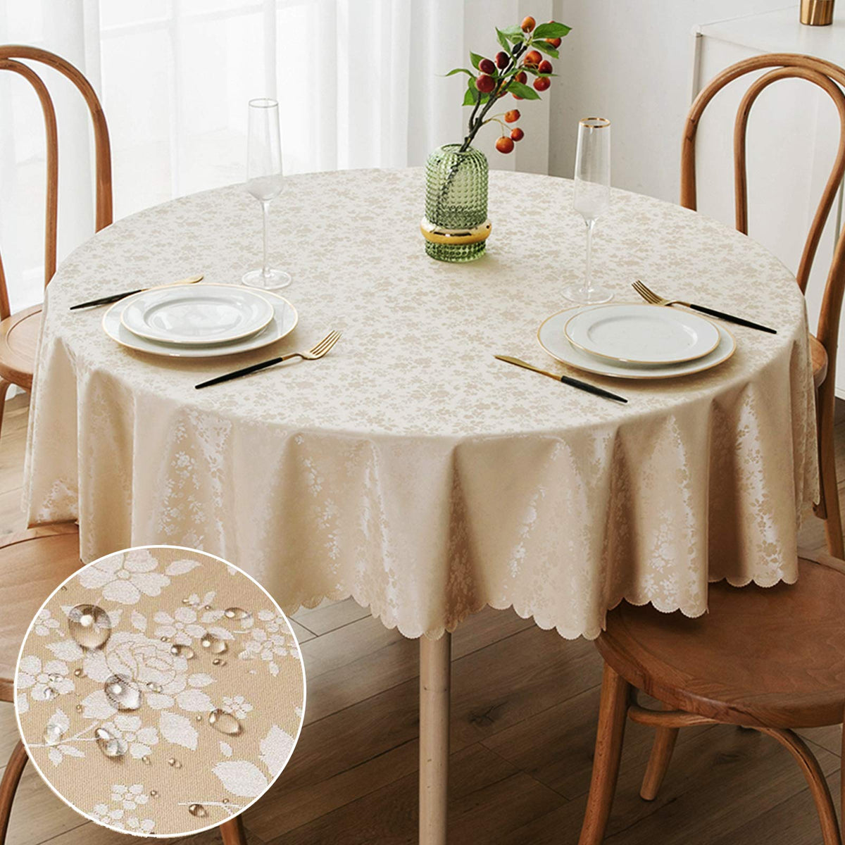Smiry Rectangle Waterproof Heavy Duty Vinyl Tablecloths, 60 x 84 Inch
