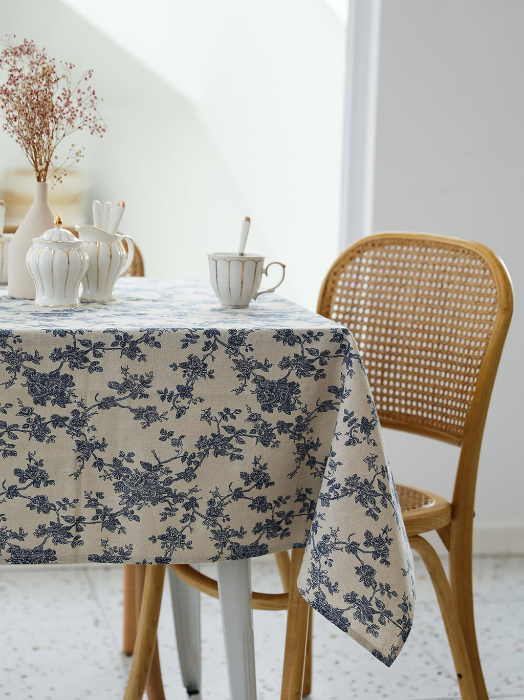 YiHomer Pastoral Rectangle Table Cloth 100% Polyester Fabric 60 x 102 Inch