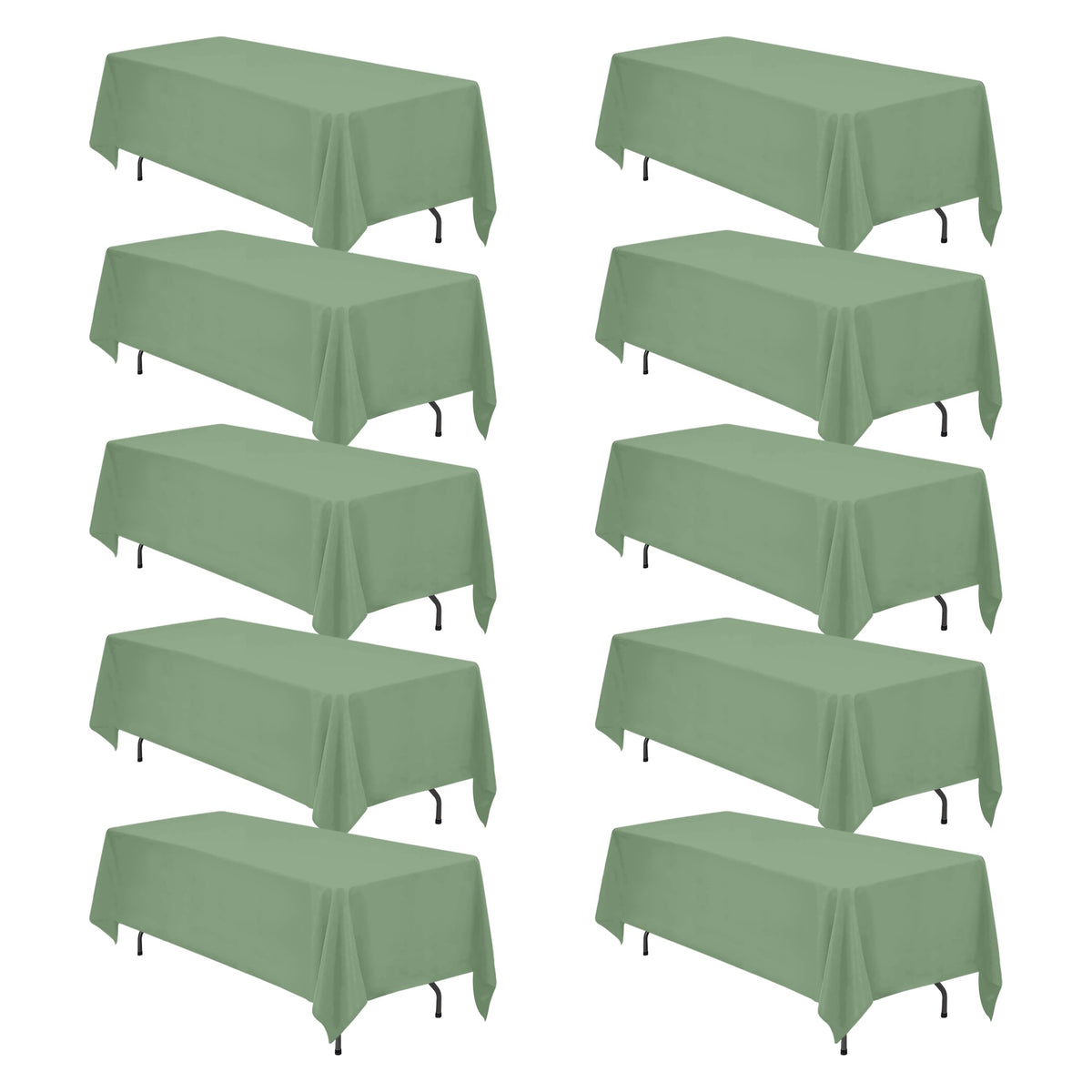 BRILLMAX 6 Pack Ivory Tablecloths 90x132 Inch for 6ft Rectangle Tables