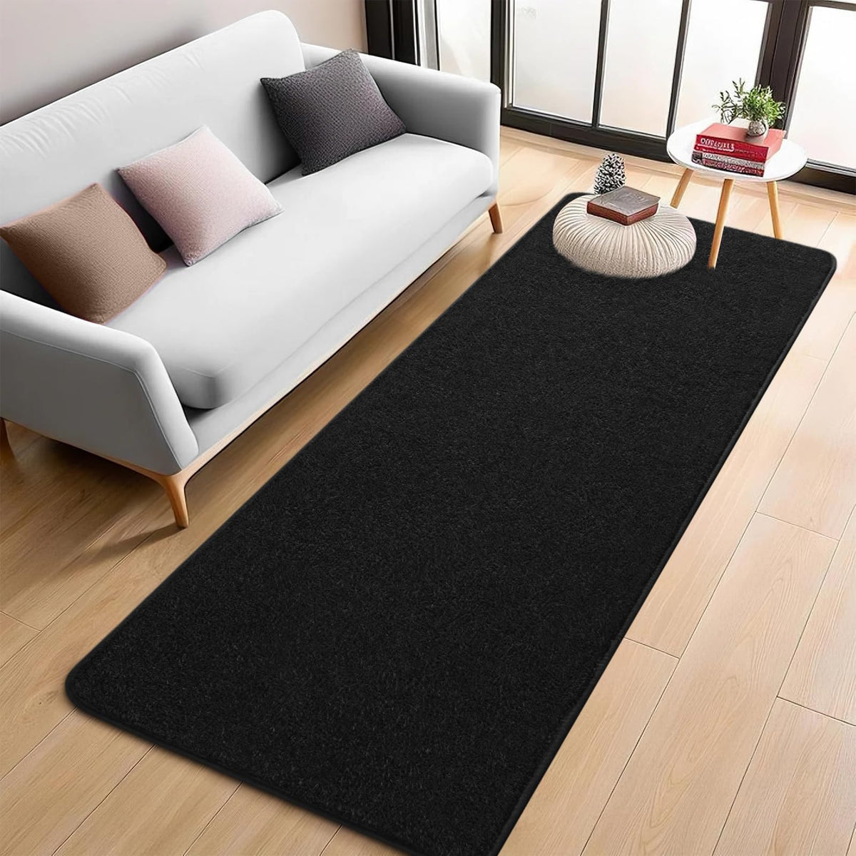 5x7 Black Area Rug Modern Aesthetic Minimalist