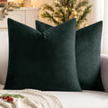 MIULEE Velvet Throw Pillow Covers 18x18 Inch Pack of 2 Dark Blue
