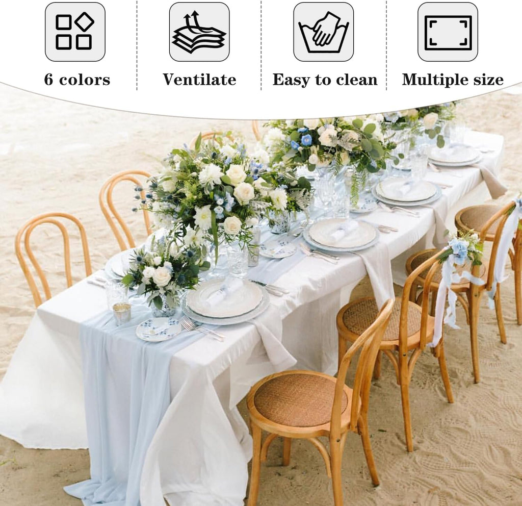Fitable 6 Pack White Table Cloths 70x120 Inch for 6-8 Ft Rectangle Tables