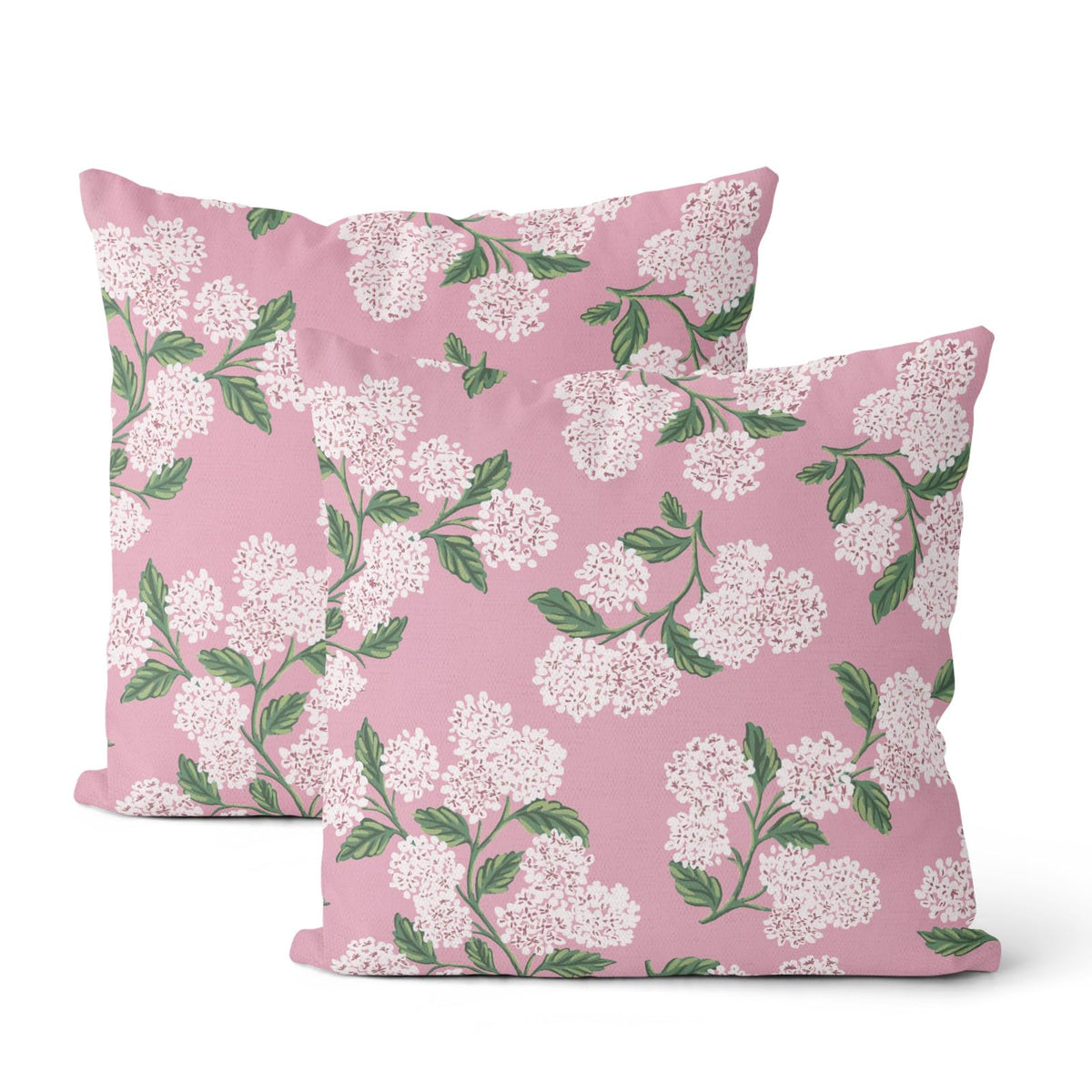Floral Outdoor Pillow Covers 18x18 Inch Set of 2 Blue Green