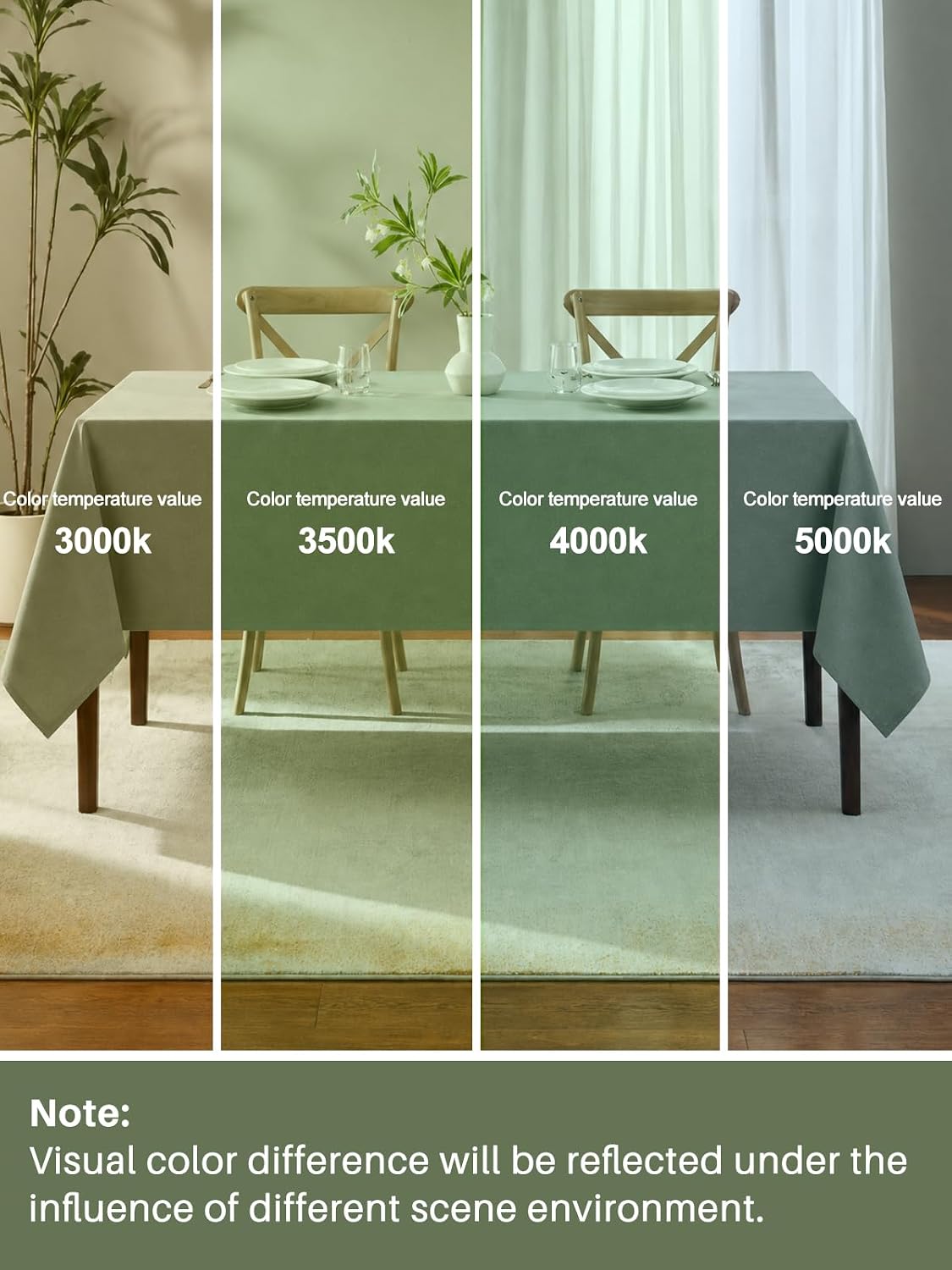 IVAPUPU Textured Linen Rectangle Table Cloth, Sage Green, 52 x 70 Inch