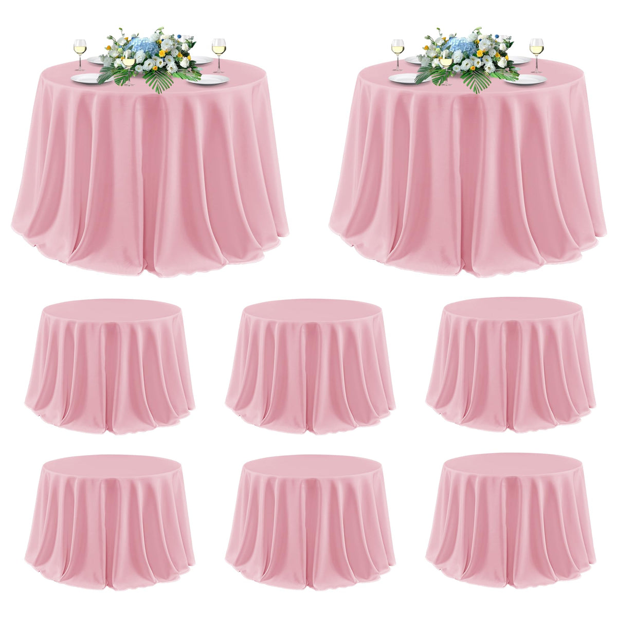 sancua 2 Pack White Table Cloth 60x102 Inch for 6 Feet Rectangle Tables