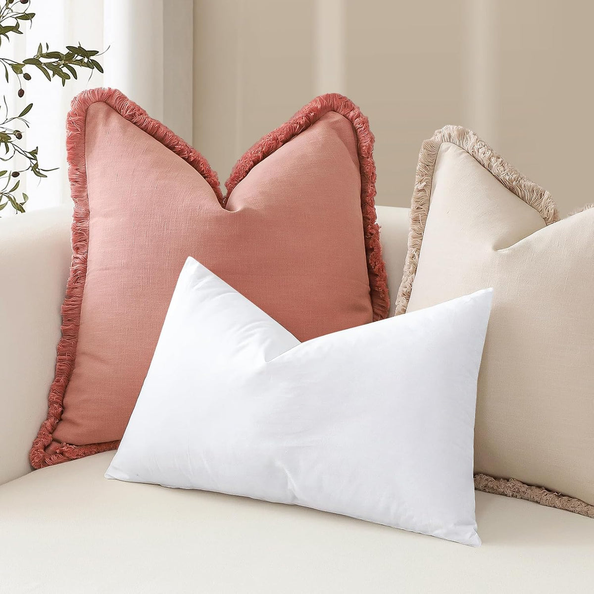 Artscope Synthetic Down Pillow Insert, 18x18 Throw Pillow Inserts Set of 2
