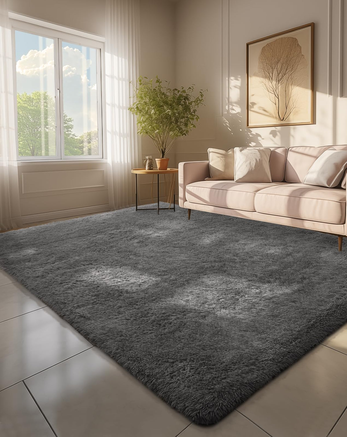 Ophanie Small Rug Upgrade Non Slip Throw Bedside Area Rugs, Fluffy Soft Grey Mini Bedroom Carpet, Affordable Door Entryway Indoor Inside Front Entrance Dog 2x3 Mat, Home Decor Aesthetic, Nursery