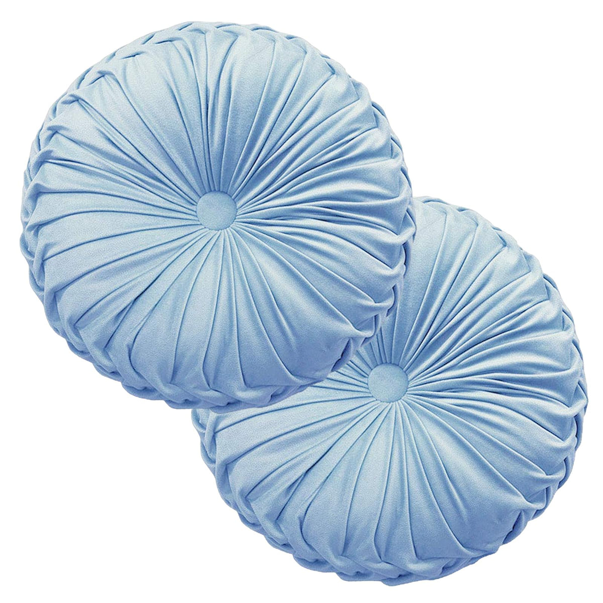 Teieas Round Throw Pillow Velvet Home Decoration Pleated Round Pillow Cushion for Couch Chair Bed Car Orange