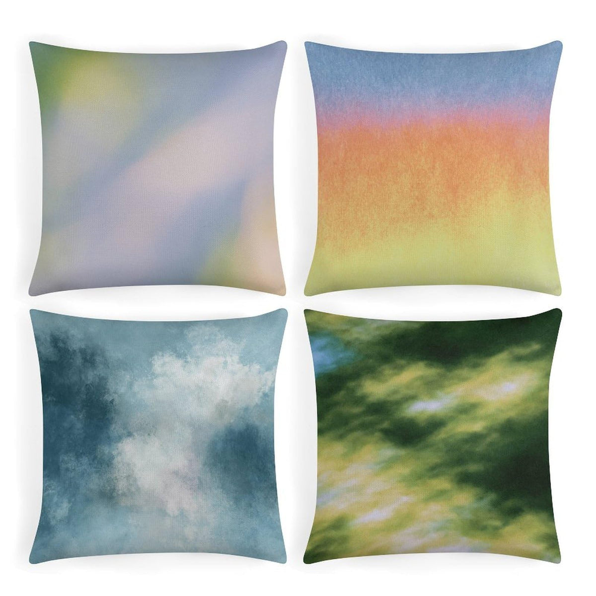 4 Pack Abstract Floral Print Throw Pillow Covers Soft Breathable Cotton Linen Square 18"x18" Cushion Cases with Zipper for Living Room Sofa Couch, No Pillow Insert Included