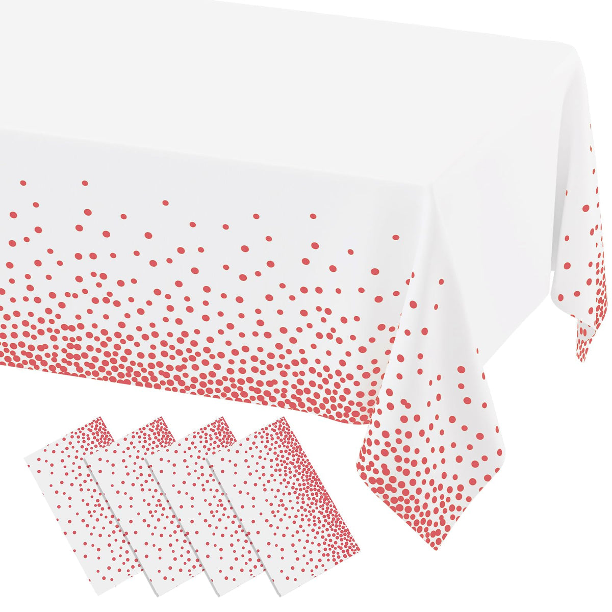 misaya 3 Packs Dot Disposable Table Cloth, 54 x 108 Inch Waterproof Plastic Tablecloth, Rectangle Gold Dots in White Table Covers for Picnic, Birthday, Party and Back to School