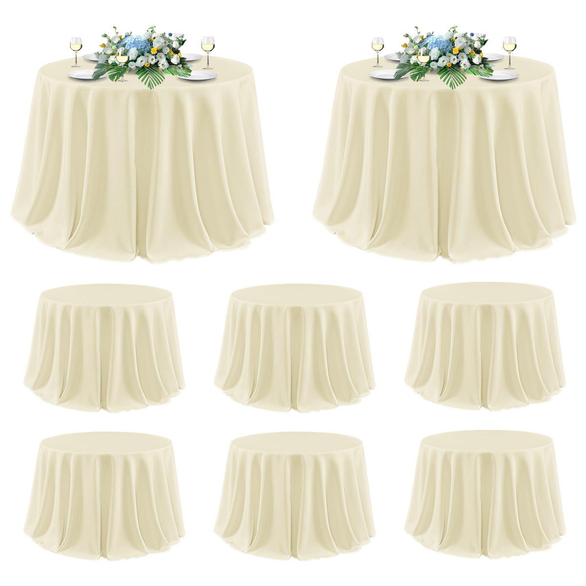 sancua 2 Pack White Table Cloth 60x102 Inch for 6 Feet Rectangle Tables
