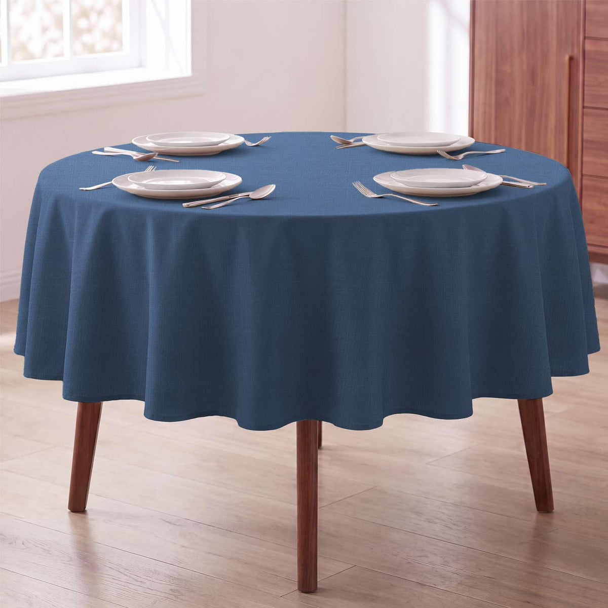 H.VERSAILTEX Linen Textured Table Cloths 60 x 120 Inch Premium Solid Tablecloth Spill-Proof Waterproof Table Cover for Dining Buffet Feature Extra Soft and Thick Fabric Wrinkle Free, Taupe